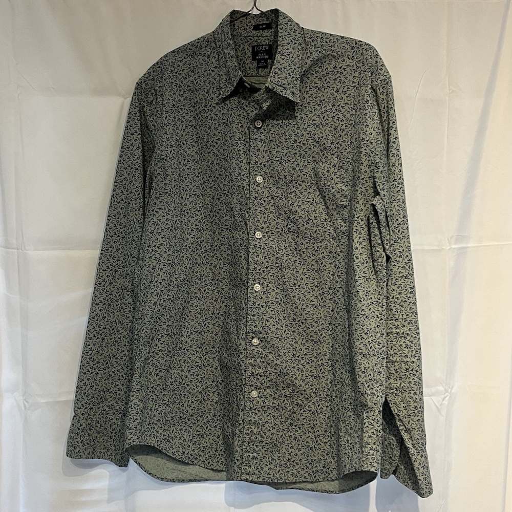 J.Crew Flex Washed Re-Imagined Floral Print Men's Button-Down Shirt Medium Slim